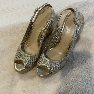Like-new size 6 gold Calvin Klein wedge sandal